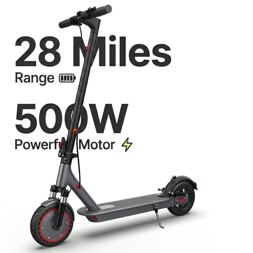 Electric Scooter for Adults, 350-500W Motor, Top Speed of 19-22 MPH, 21-28 Miles, 8.5-10" Tires, Foldable E-Scooter for Adults Equipped with App Control and Dual Braking System, Portable Folding, LED Lights Scooter