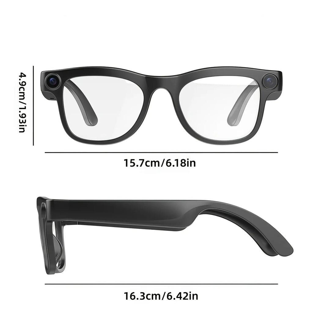Lumenex AI Smart Glasses (Recording Glasses) - HD Camera, Hands-Free POV Video Recording, Open-Ear Bluetooth Audio, Real-Time Voice Translation, Smart Assistant Functionality
