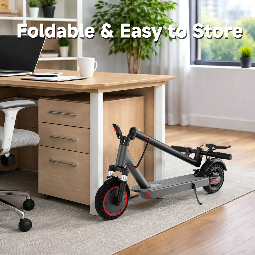 Electric Scooter for Adults, 350-500W Motor, Top Speed of 19-22 MPH, 21-28 Miles, 8.5-10" Tires, Foldable E-Scooter for Adults Equipped with App Control and Dual Braking System, Portable Folding, LED Lights Scooter