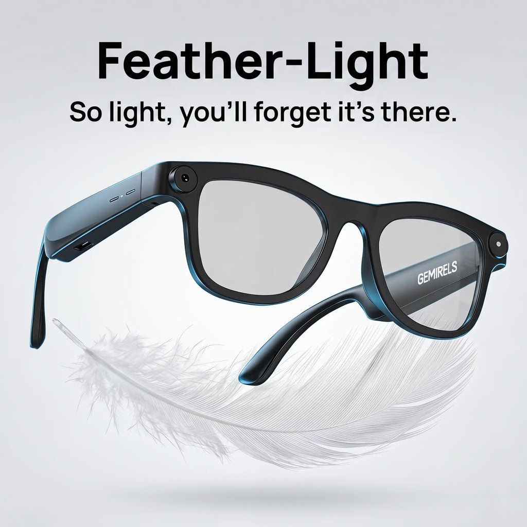 Lumenex AI Smart Glasses (Recording Glasses) - HD Camera, Hands-Free POV Video Recording, Open-Ear Bluetooth Audio, Real-Time Voice Translation, Smart Assistant Functionality