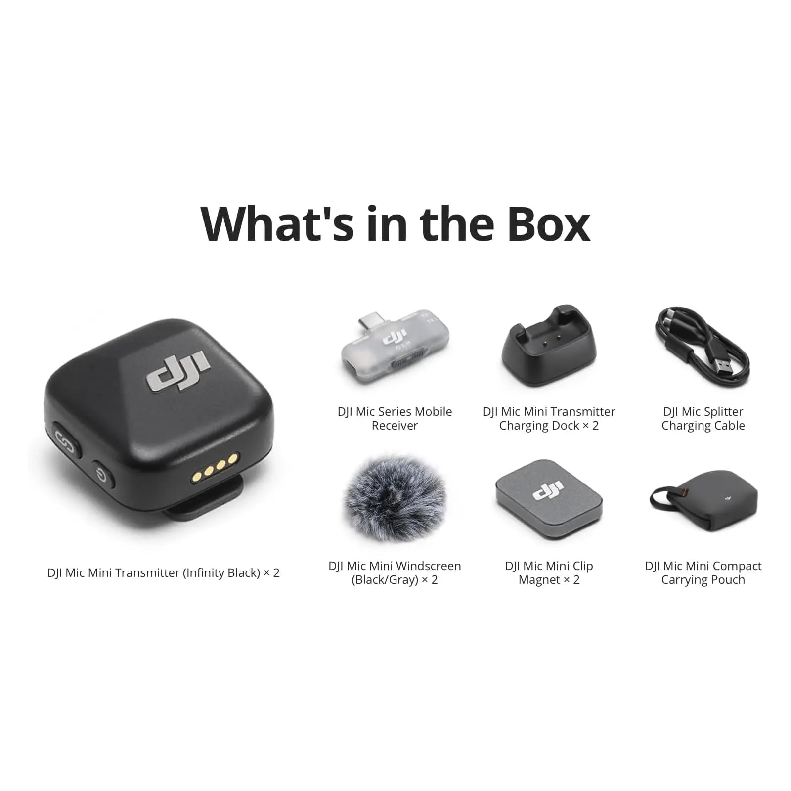 DJI Mic Mini Active Noise Cancelling, Plug-And-Play Ultralight Mic for Camera, Iphone, Android, PC & Tablet, 2-Person Vlog Streaming Team Production