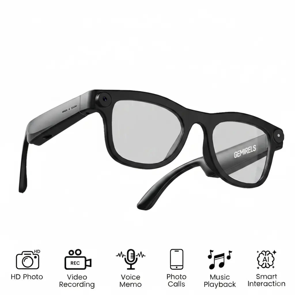 Lumenex AI Smart Glasses (Recording Glasses) - HD Camera, Hands-Free POV Video Recording, Open-Ear Bluetooth Audio, Real-Time Voice Translation, Smart Assistant Functionality