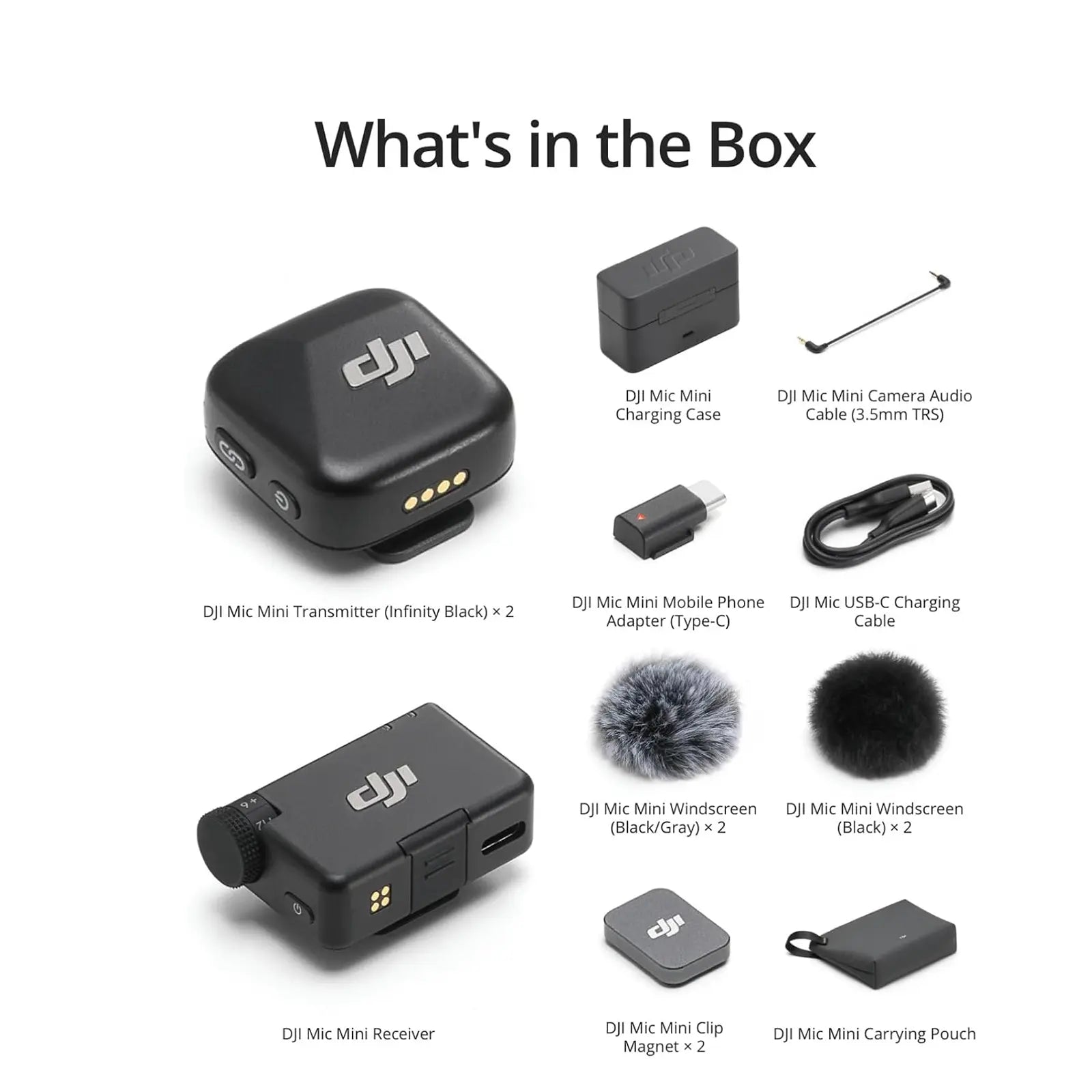DJI Mic Mini Active Noise Cancelling, Plug-And-Play Ultralight Mic for Camera, Iphone, Android, PC & Tablet, 2-Person Vlog Streaming Team Production