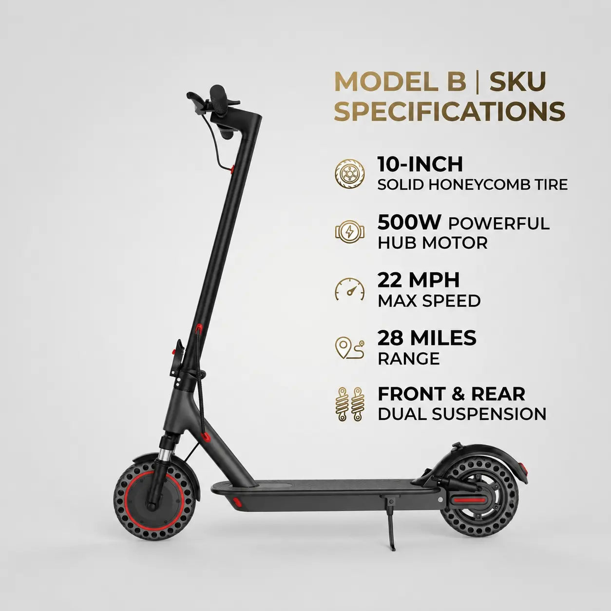 Electric Scooter for Adults, 350-500W Motor, Top Speed of 19-22 MPH, 21-28 Miles, 8.5-10" Tires, Foldable E-Scooter for Adults Equipped with App Control and Dual Braking System, Portable Folding, LED Lights Scooter