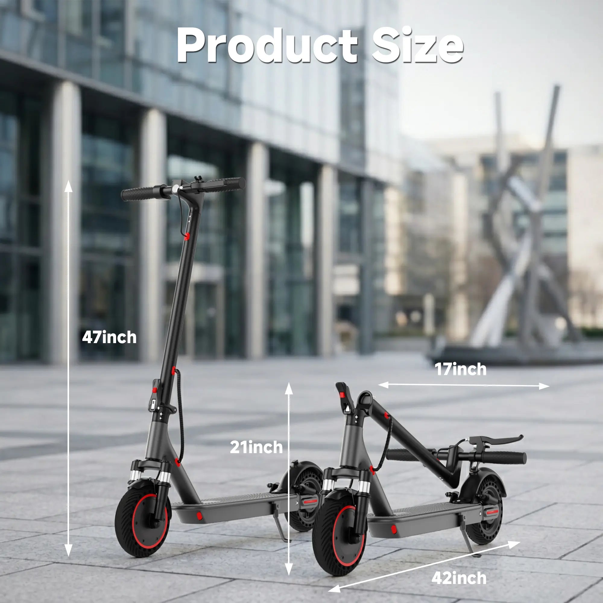 Electric Scooter for Adults, 350-500W Motor, Top Speed of 19-22 MPH, 21-28 Miles, 8.5-10" Tires, Foldable E-Scooter for Adults Equipped with App Control and Dual Braking System, Portable Folding, LED Lights Scooter