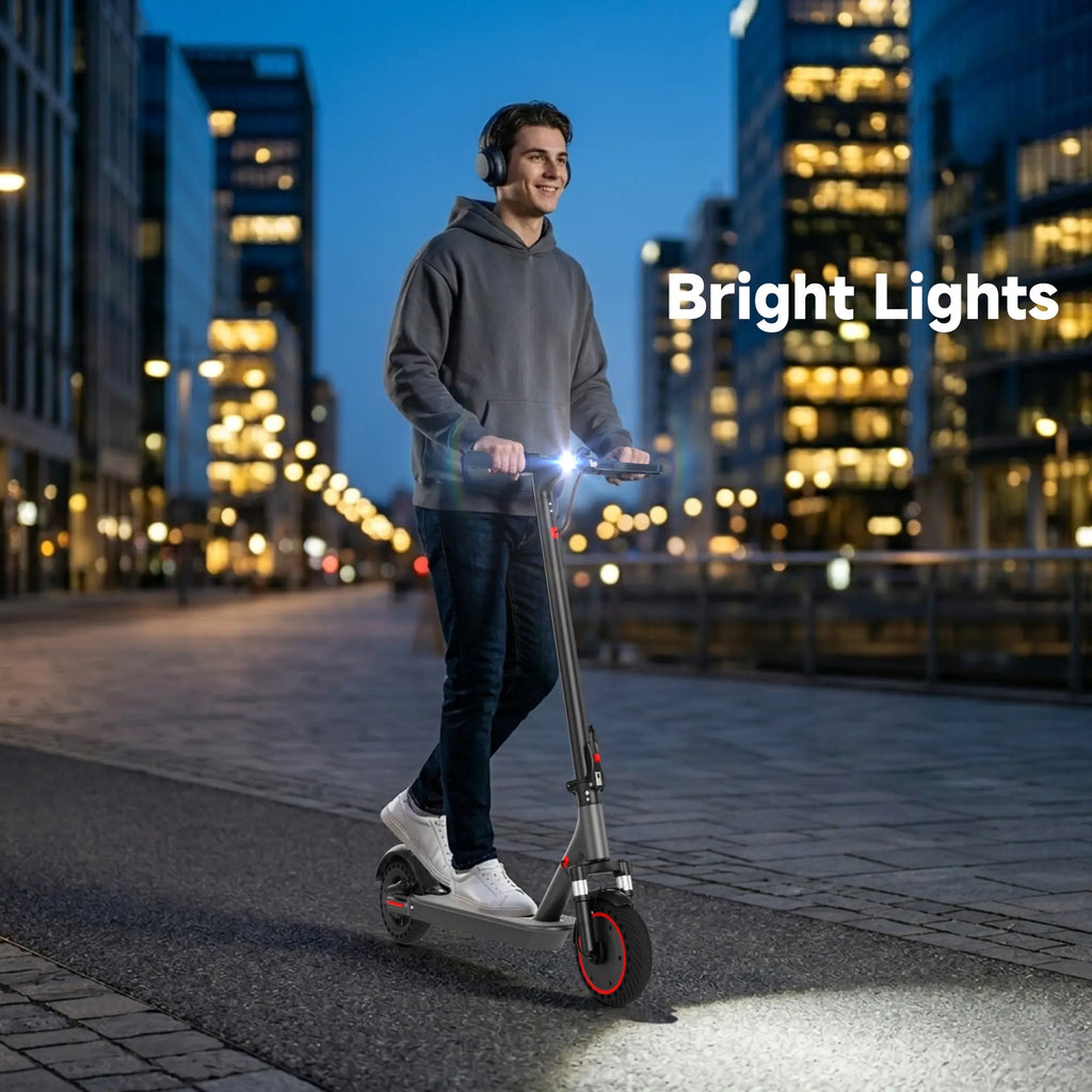 Electric Scooter for Adults, 350-500W Motor, Top Speed of 19-22 MPH, 21-28 Miles, 8.5-10" Tires, Foldable E-Scooter for Adults Equipped with App Control and Dual Braking System, Portable Folding, LED Lights Scooter