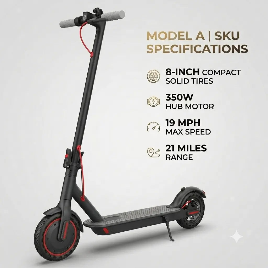 Electric Scooter for Adults, 350-500W Motor, Top Speed of 19-22 MPH, 21-28 Miles, 8.5-10" Tires, Foldable E-Scooter for Adults Equipped with App Control and Dual Braking System, Portable Folding, LED Lights Scooter