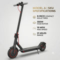Electric Scooter for Adults, 350-500W Motor, Top Speed of 19-22 MPH, 21-28 Miles, 8.5-10" Tires, Foldable E-Scooter for Adults Equipped with App Control and Dual Braking System, Portable Folding, LED Lights Scooter