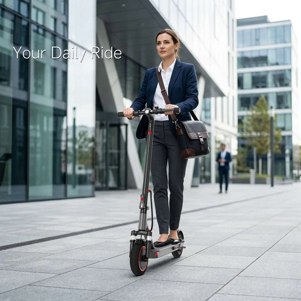 Electric Scooter for Adults, 350-500W Motor, Top Speed of 19-22 MPH, 21-28 Miles, 8.5-10" Tires, Foldable E-Scooter for Adults Equipped with App Control and Dual Braking System, Portable Folding, LED Lights Scooter