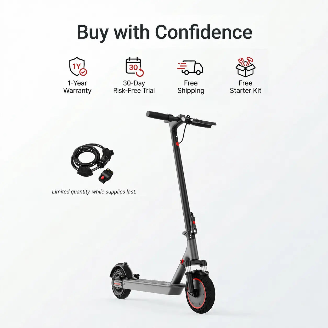 Electric Scooter for Adults, 350-500W Motor, Top Speed of 19-22 MPH, 21-28 Miles, 8.5-10" Tires, Foldable E-Scooter for Adults Equipped with App Control and Dual Braking System, Portable Folding, LED Lights Scooter