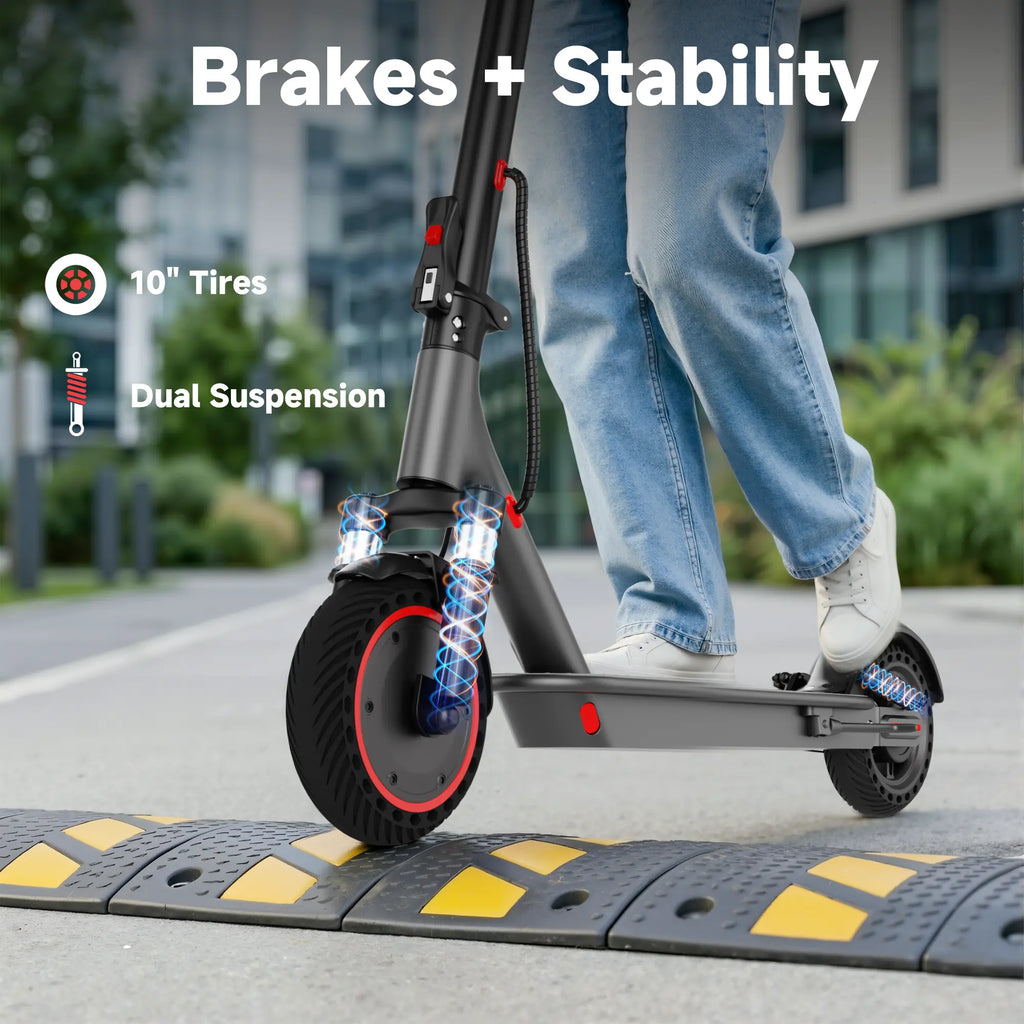 Electric Scooter for Adults, 350-500W Motor, Top Speed of 19-22 MPH, 21-28 Miles, 8.5-10" Tires, Foldable E-Scooter for Adults Equipped with App Control and Dual Braking System, Portable Folding, LED Lights Scooter